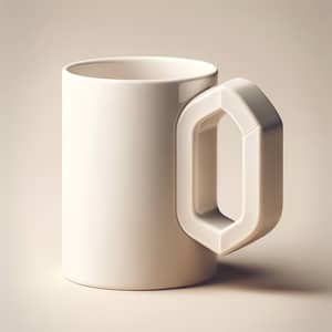 White Ceramic Mug with Unique Handle Design | Unconventional & Sleek