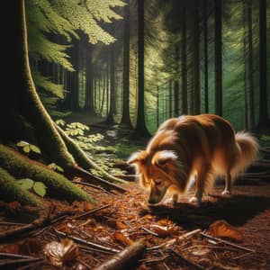 Female Dog Exploring Lush Forest | Nature Photography