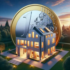1 Euro Coin Inspired Unique House Design