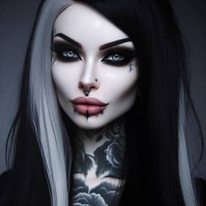 Fantasy Gothic Woman HD Portrait | Unique Silver Streak