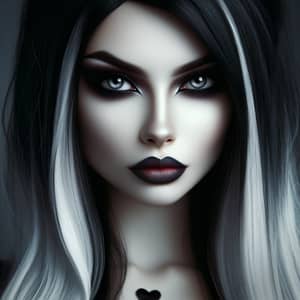 Coldly Beautiful Gothic Caucasian Female with Mystical Charm