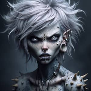 Captivating Fantasy Character with Unique Style and Piercings