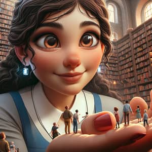 Colossal Giantess Hermione Granger: Enchanting Library Scene