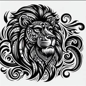 Chicano Style Lion Tattoo Design