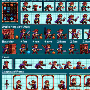Pixel Art Sprite Sheet for Dungeons & Dragons Character