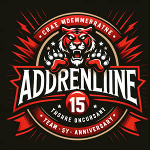 Adrenaline Team 15th Anniversary Logo Design | Red & Black Theme