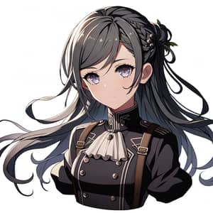 Dark-Gray Haired 17-Year-Old Female Anime Character in Delvers Uniform