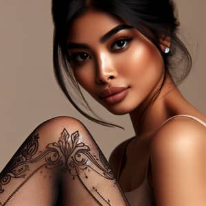 Elegant South Asian Woman in Fancy Tights