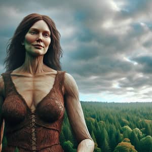 Majestic Giantess Amid Enchanted Woodland