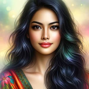 Beautiful South Asian Woman with Almond-Shaped Eyes