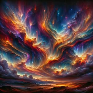 Enchanting Sky Light Show - Spectacle of Swirling Colors