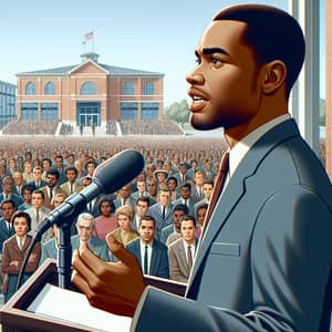 Inspiring Civil Rights Activist Speech in Diverse Crowd