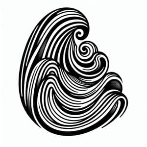 Geometric Joy: Black & White Wave Symbol