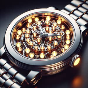 Intricately Designed Glowing Lamps Wristwatch - Elegant Technology