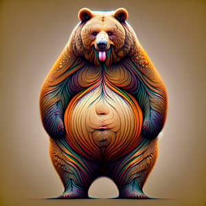 Digital Art - Overweight Anthropomorphic Brown Bear