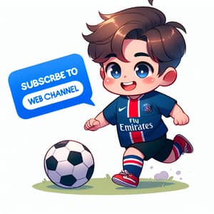Child Playing Football in Blue and Red Jersey | Subscribe Now