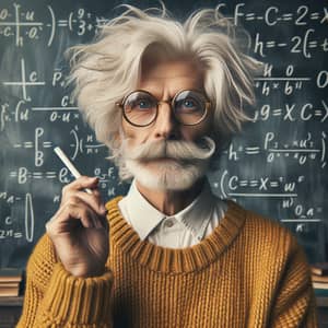 Albert Einstein Genius Scientist Image | Study Room with Equations