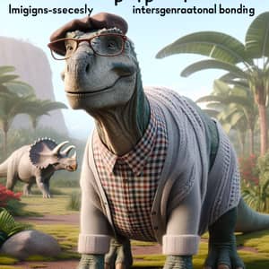 Charming Dinosaur Grandpa: Cross-Species Intergenerational Bonding