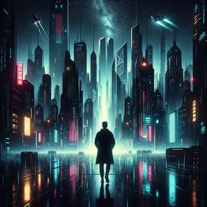 Neon-Noir Synthwave: Journey Through Time and Memory in Retro-Futuristic City