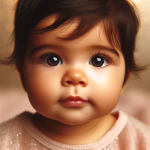 Adorable Hispanic Baby in Pastel-Colored Onesie | Baby Portrait