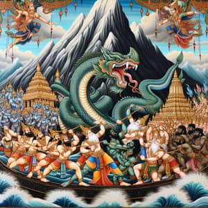 Samudra Manthan: Gods and Demons Engaged in Epic Churning