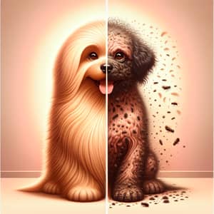 Clean vs Dirty Dog: Striking Contrast Illustration