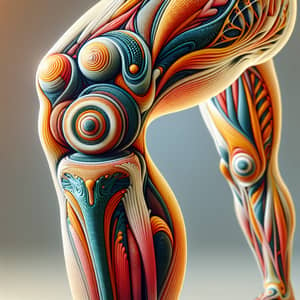 Abstract Knee Joint Art: Growth, Flexibility & Movement