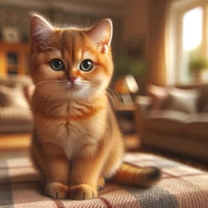 Orange House Cat with Piercing Green Eyes