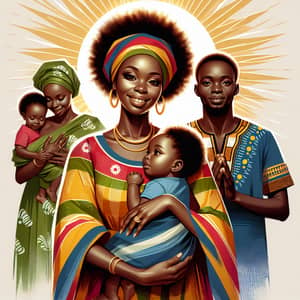 African Descent Family Portrait of Love and Unity