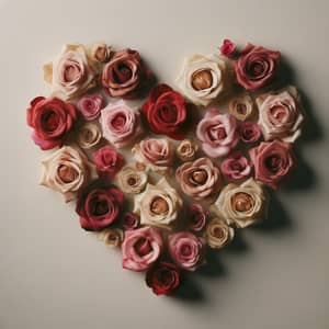Delicate Rose Hearts: Beautifully Crafted Blooms in Various Shades