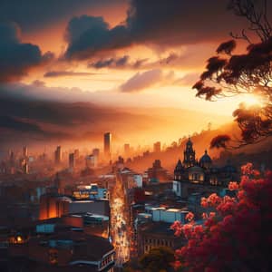 Sunset in Bogota, Colombia - Vibrant Cityscape View