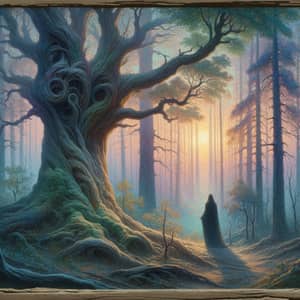 Mystical Forest at Dawn: Claude Monet-Inspired Fantasy Scene