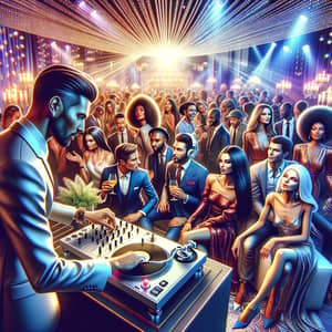 Vibrant DJ Party with Stylish Crowd | Exciting Music Scene
