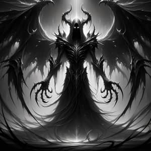 Shadow Fiend: Sinister Being with Spectral Wings and Otherworldly Energy