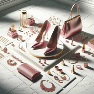 Sophisticated Pink Heels, Purse & Gold Jewelry | Luxury Fashion Accessories