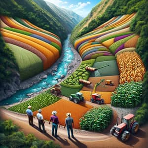 Vibrant Field with Corn, Barley, Peas, Beans, and Spelt | Agriculture Scene
