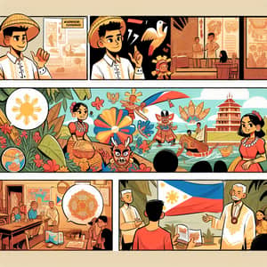Filipino Culture Comic Strip: Vibrant Folklore Illustrations
