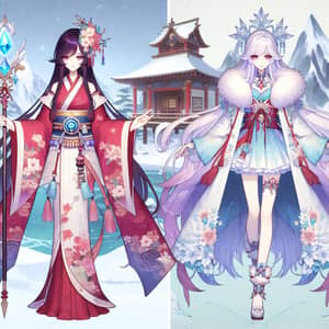 Fictional Shrine Maiden & Icy Conqueror Character Image