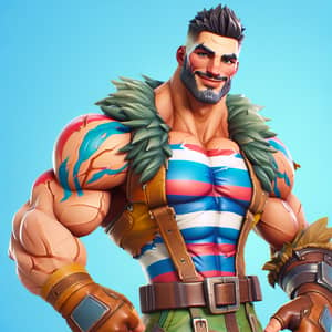 Muscular Man Maurice in Fortnite-Inspired Clothing