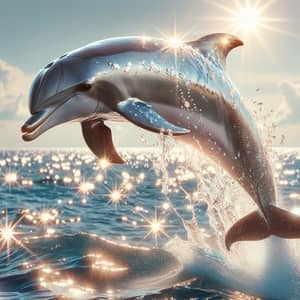 Playful Dolphin Leaping in Sparkling Ocean | Marine Life Beauty