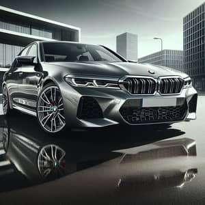Luxury BMW M5 Sport Sedan Parked in Urban Setting
