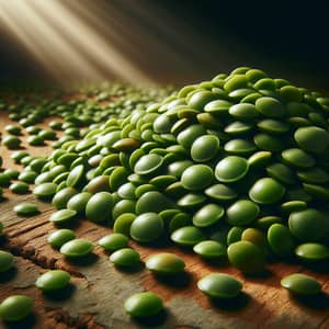 Vibrant Green Lentils: Organic and Natural Dietary Staple Showcase