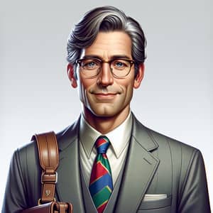 Stylish Caucasian Businessman | Professional Suit & Tie Look