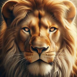 Majestic Lion Close-Up: Golden Fur & Piercing Eyes