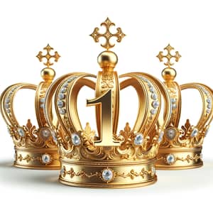 Luxurious Royal Crowns with Golden Number One Design