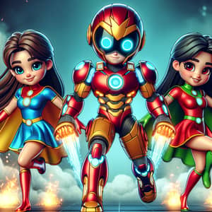 Powerpuff Girls & Iron Man Crossover: Superhero Team-Up Action