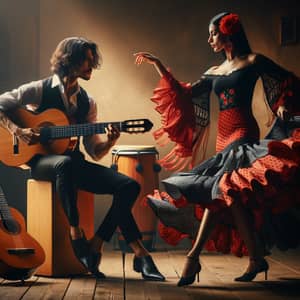 Vibrant Flamenco Scene with Gypsy Influence