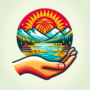 Creative Tourism Logo Reflecting Kyrgyzstan's Majestic Beauty