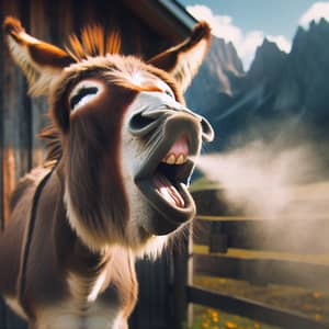 Funny Donkey Sneezing Photo