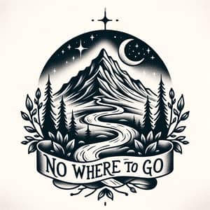 No Where To Go Tattoo Design | Trail & Mountain Theme